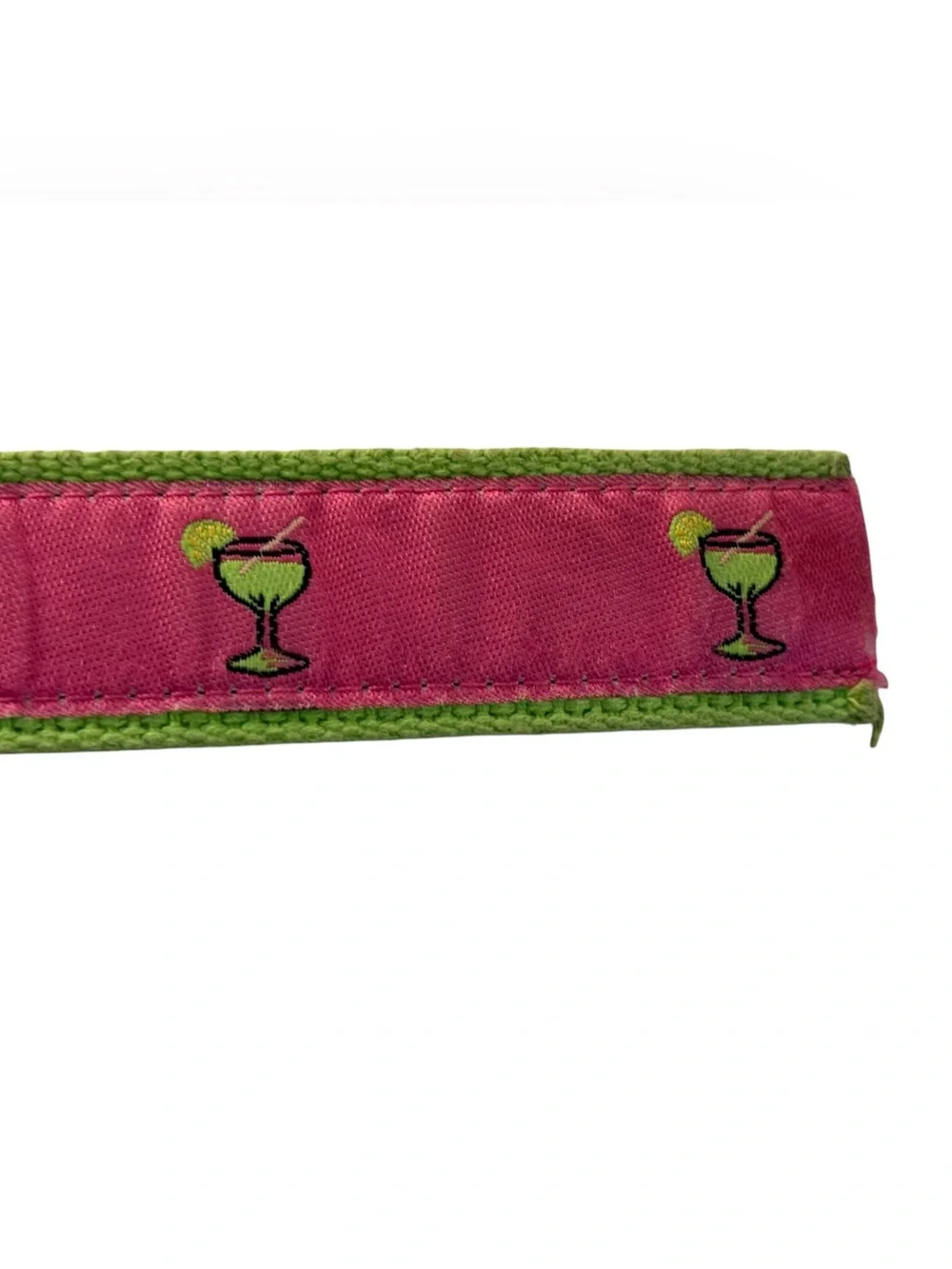 Margarita Pink & Lime Green Cocktail Print Fabric Belt Palm Springs Esthetic